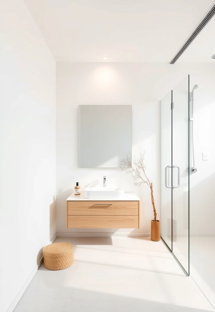 21 Stunning White Bathroom Ideas That Will Make You Want to Renovate NOW! - 1. Minimalist Zen Retreat
