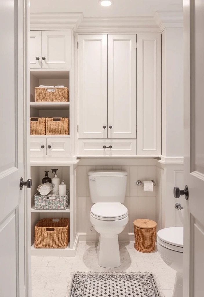 21 Stunning White Bathroom Ideas That Will Make You Want to Renovate NOW! - 20. Smart Storage Solutions