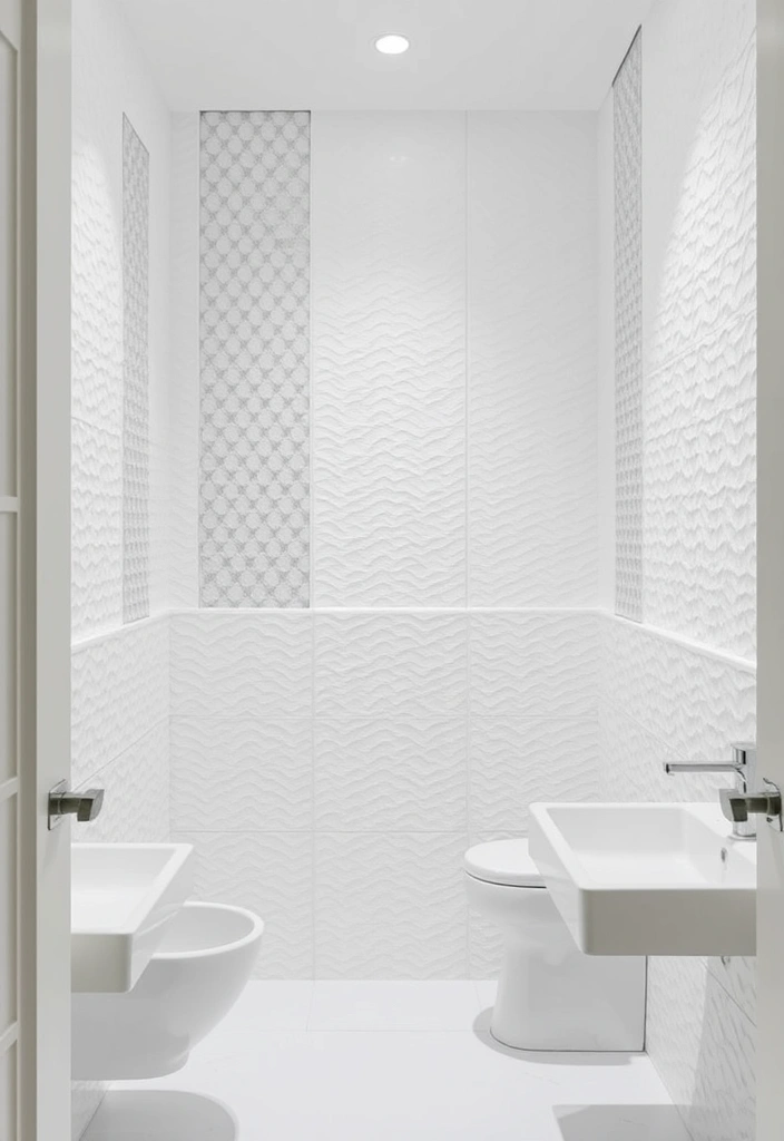 21 Stunning White Bathroom Ideas That Will Make You Want to Renovate NOW! - 10. Textured White Walls