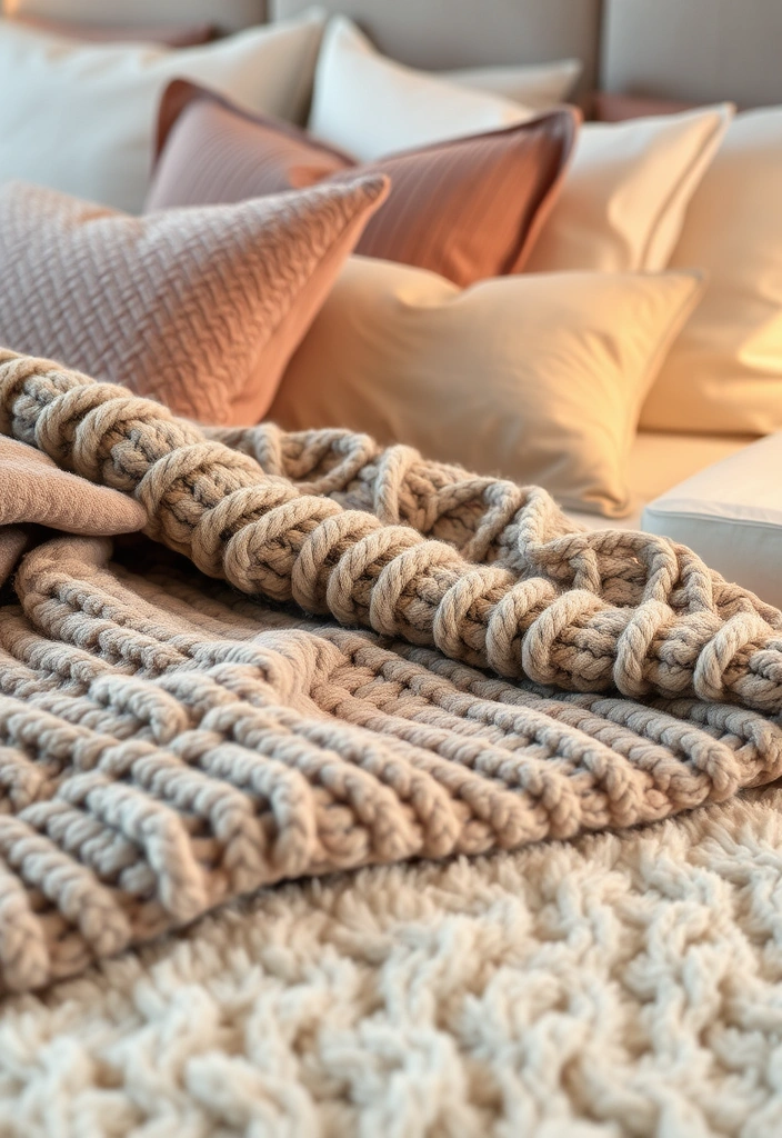 21 Cozy Bedroom Ideas That'll Make You Feel Like You're Sleeping on a Cloud! - 1. Layered Textures Galore