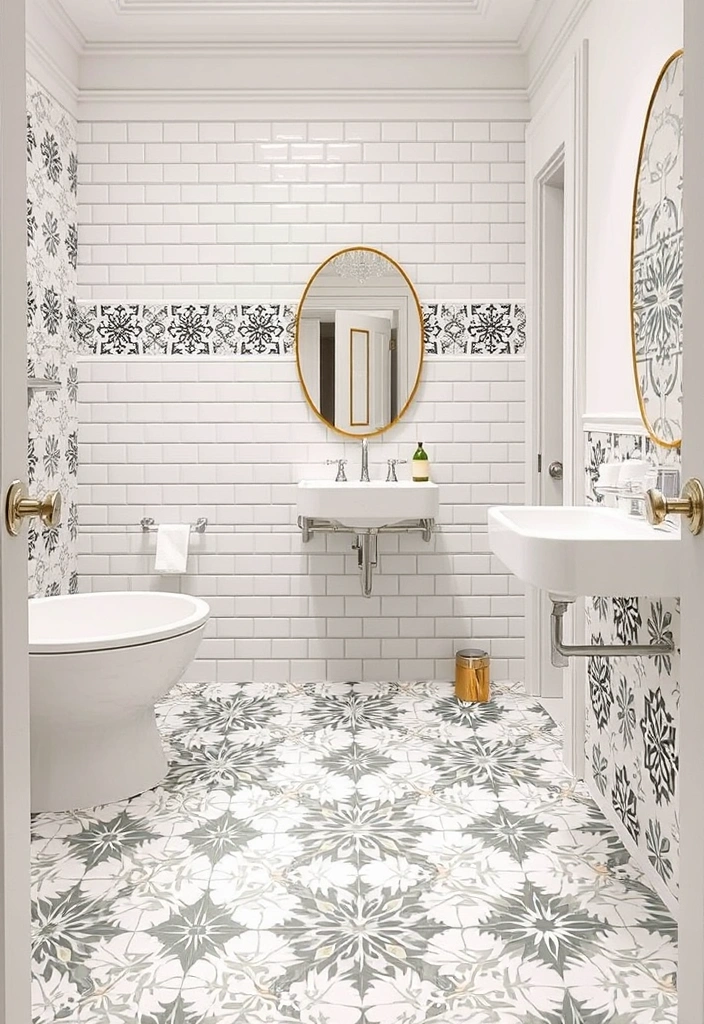 21 Stunning White Bathroom Ideas That Will Make You Want to Renovate NOW! - 19. Creative Tile Designs