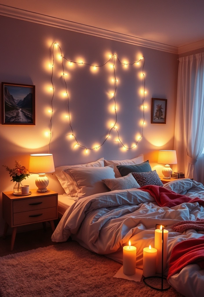 21 Cozy Bedroom Ideas That'll Make You Feel Like You're Sleeping on a Cloud! - 3. Ambient Lighting