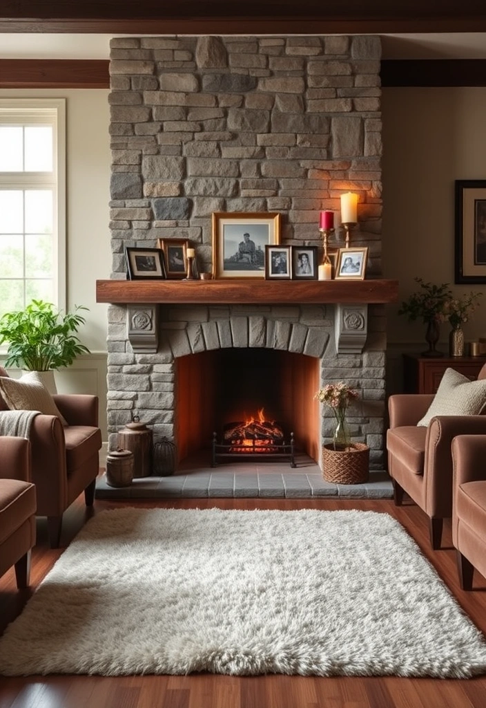 21 Traditional Living Room Ideas That'll Make You Feel Right at Home (You Won't Believe #15!) - 2. Cozy Up with a Fire-Place Centerpiece