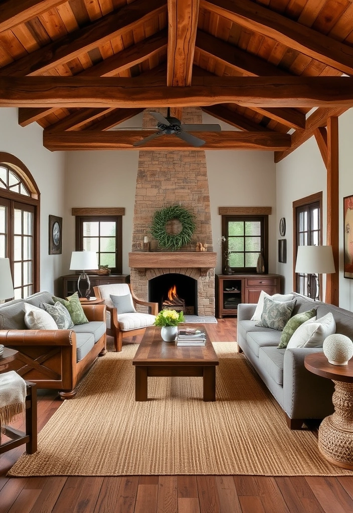 21 Traditional Living Room Ideas That'll Make You Feel Right at Home (You Won't Believe #15!) - 10. Rustic Elements for Warmth