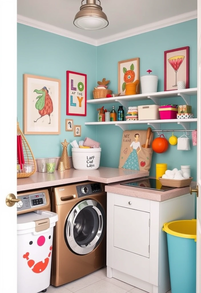 21 Laundry Room Makeover Ideas That Will Make You Want to Do Laundry! - 20. Whimsical Touches