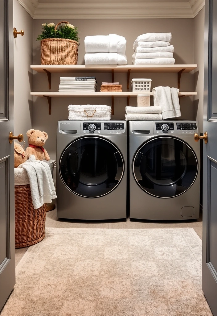 21 Laundry Room Makeover Ideas That Will Make You Want to Do Laundry! - 18. Lavish Linens