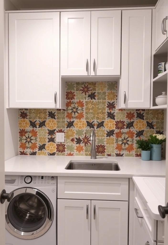 21 Laundry Room Makeover Ideas That Will Make You Want to Do Laundry! - 17. Trendy Accent Tiles