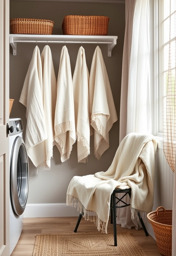 21 Laundry Room Makeover Ideas That Will Make You Want to Do Laundry! - 16. Textured Fabrics