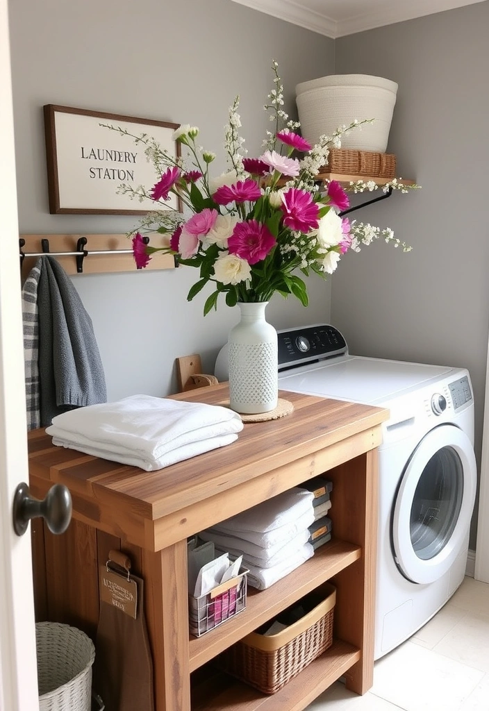21 Laundry Room Makeover Ideas That Will Make You Want to Do Laundry! - 6. Stylish Folding Station