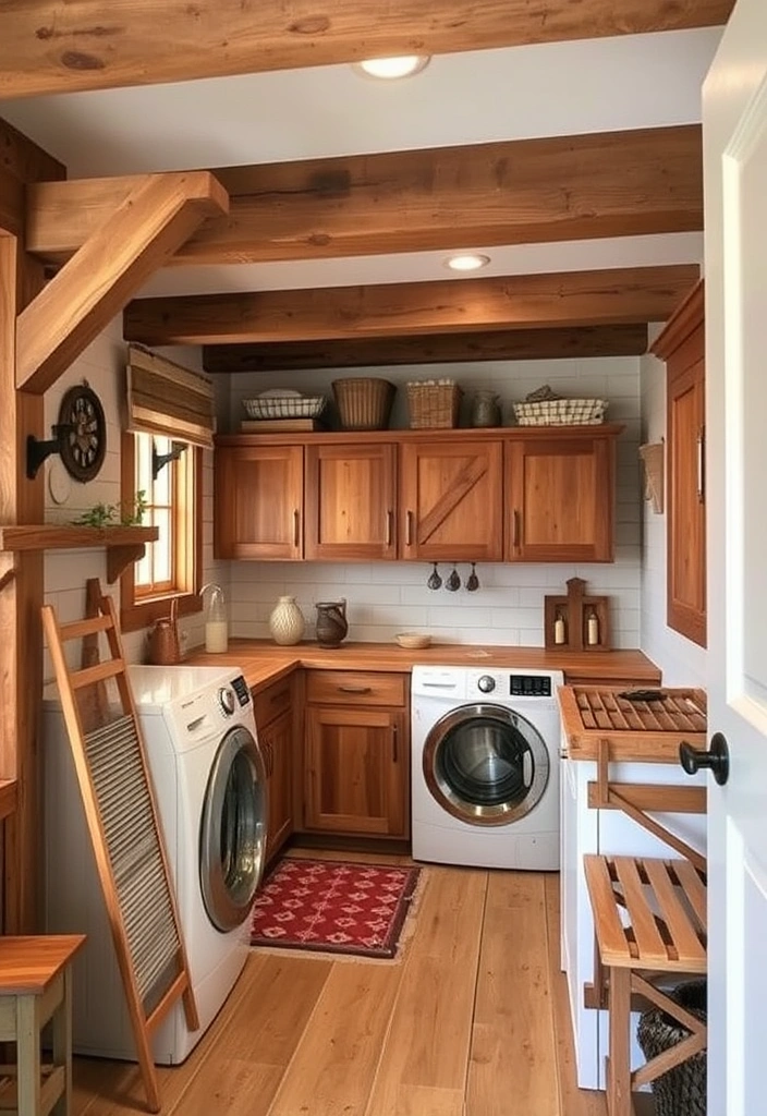 21 Laundry Room Makeover Ideas That Will Make You Want to Do Laundry! - 19. Rustic Charm