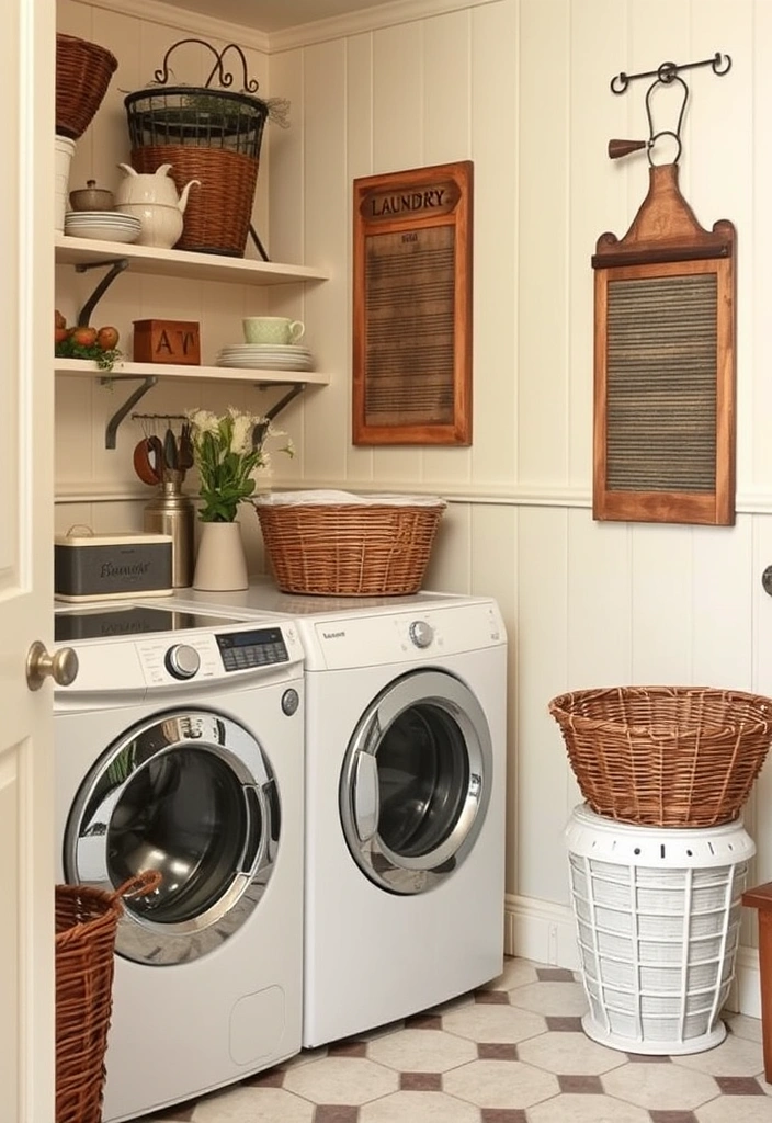 21 Laundry Room Makeover Ideas That Will Make You Want to Do Laundry! - 7. Vintage Vibes