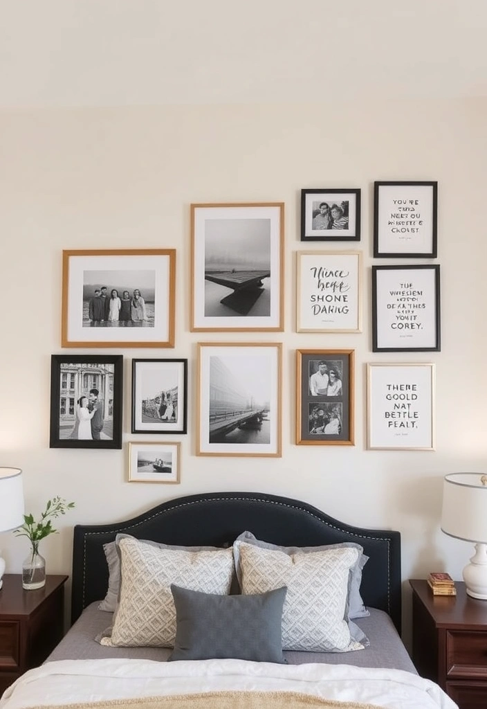 21 Cozy Bedroom Ideas That'll Make You Feel Like You're Sleeping on a Cloud! - 7. Personalized Artwork