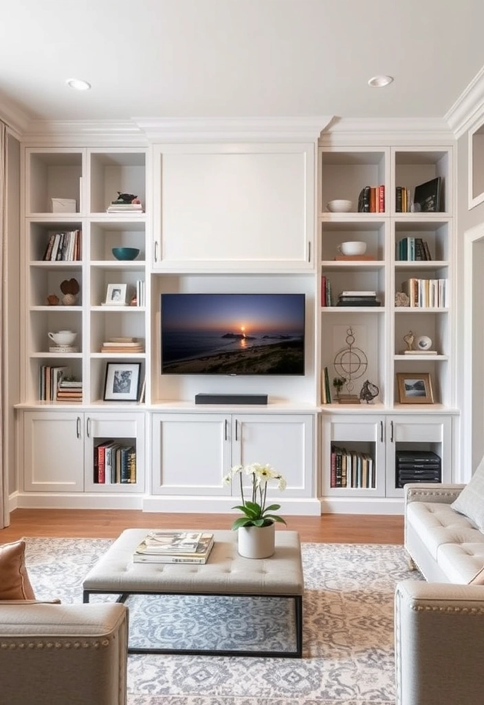 21 Modern Living Room Ideas That Will Transform Your Space (Number 12 Will Blow Your Mind!) - 19. Custom Built-Ins