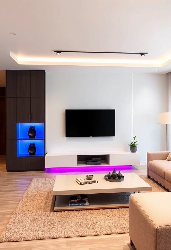21 Modern Living Room Ideas That Will Transform Your Space (Number 12 Will Blow Your Mind!) - 8. Smart Tech Integration