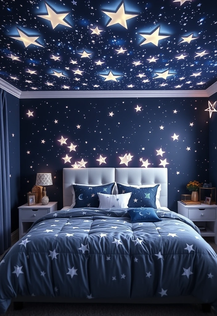 21 Stunning Girls Bedroom Decor Ideas That'll Make You Say 'I Want That!' - 19. Starry Night Sky