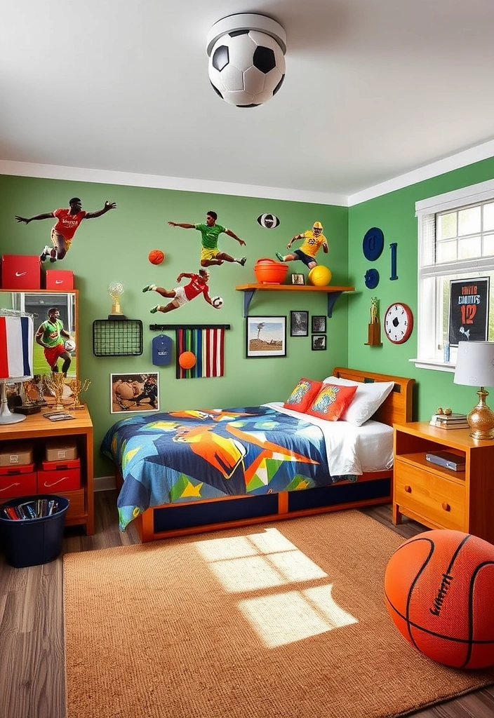 21 Stunning Girls Bedroom Decor Ideas That'll Make You Say 'I Want That!' - 13. Sporty and Energetic
