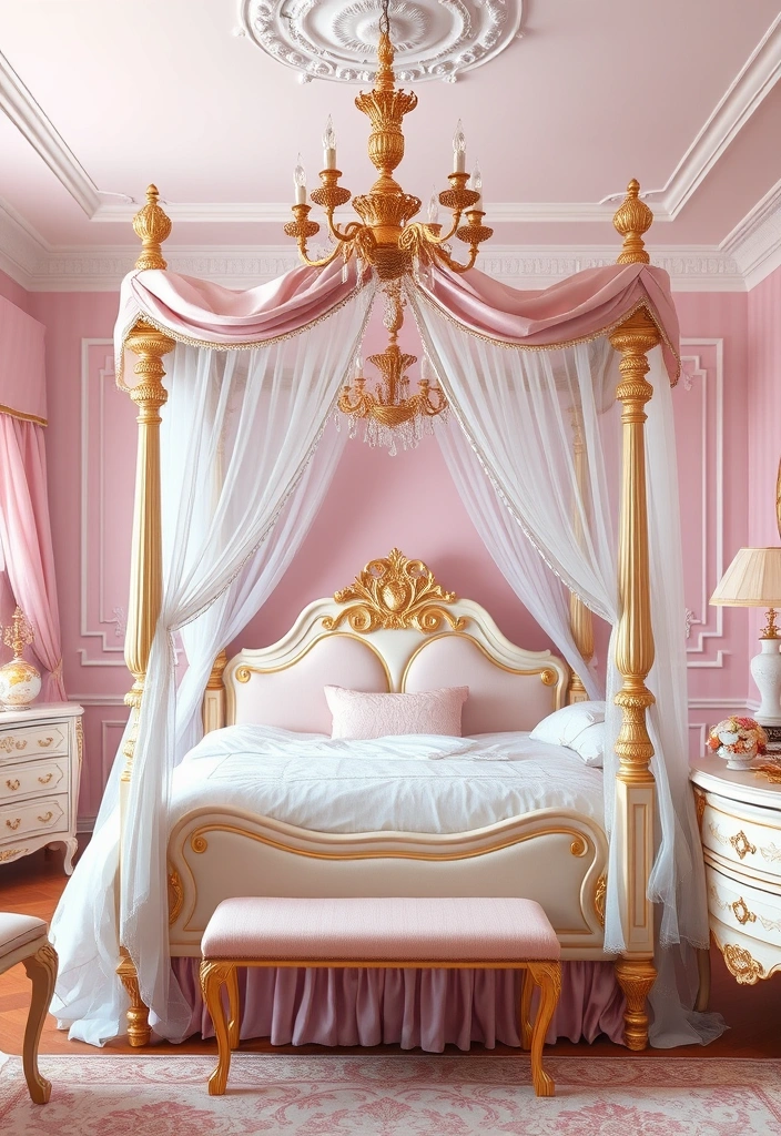 21 Stunning Girls Bedroom Decor Ideas That'll Make You Say 'I Want That!' - 12. Classic Princess Paradise