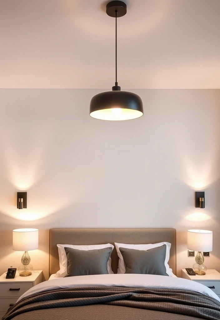 21 Contemporary Bedroom Ideas That Will Transform Your Space Like Never Before! - 11. Play with Layered Lighting