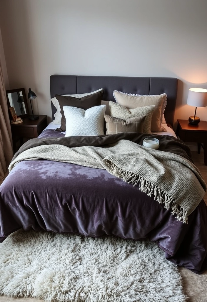 21 Contemporary Bedroom Ideas That Will Transform Your Space Like Never Before! - 3. Layer Textures for Cozy Elegance