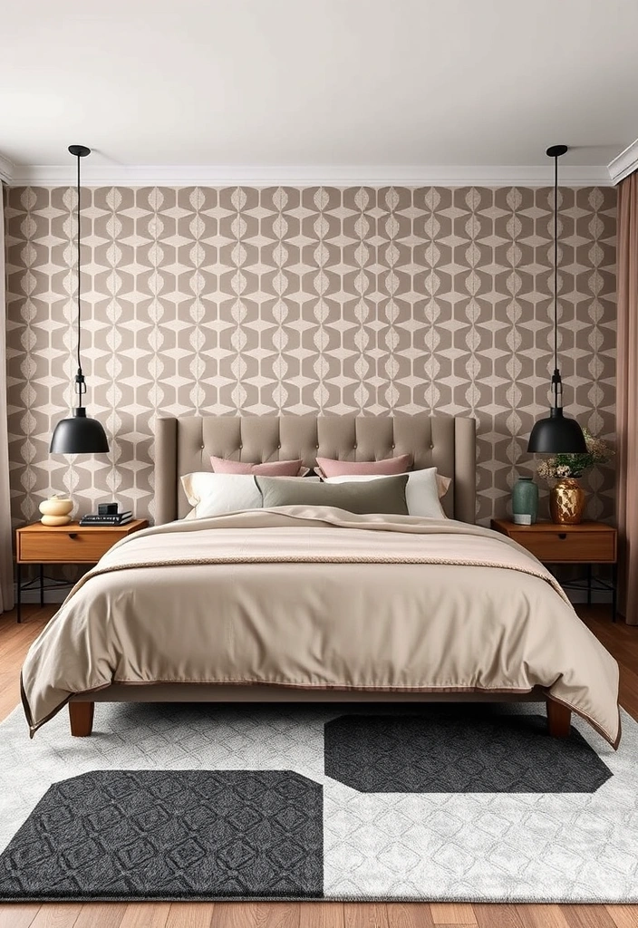 21 Contemporary Bedroom Ideas That Will Transform Your Space Like Never Before! - 6. Go Bold with Geometric Patterns