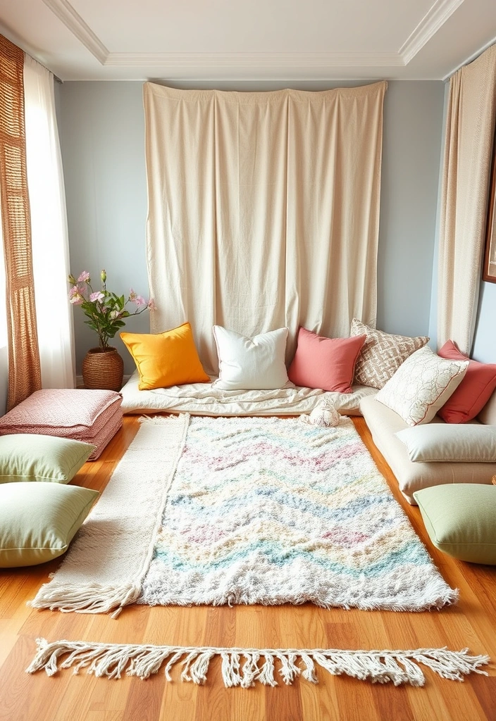21 Meditation Room Ideas That'll Transform Your Space into a Zen Oasis! - 6. Soft Textiles and Fabrics