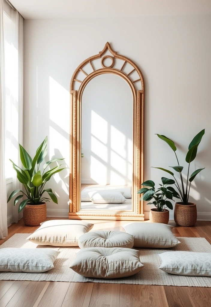 21 Meditation Room Ideas That'll Transform Your Space into a Zen Oasis! - 16. Incorporate Mirrors